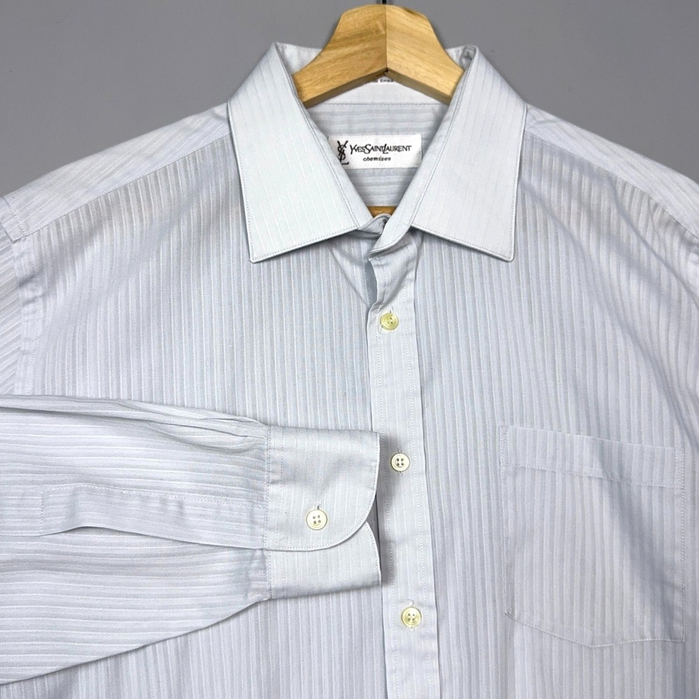 Yves Saint Laurent Chemises Vintage Shirt Mens Size 17 34-35 Button Down